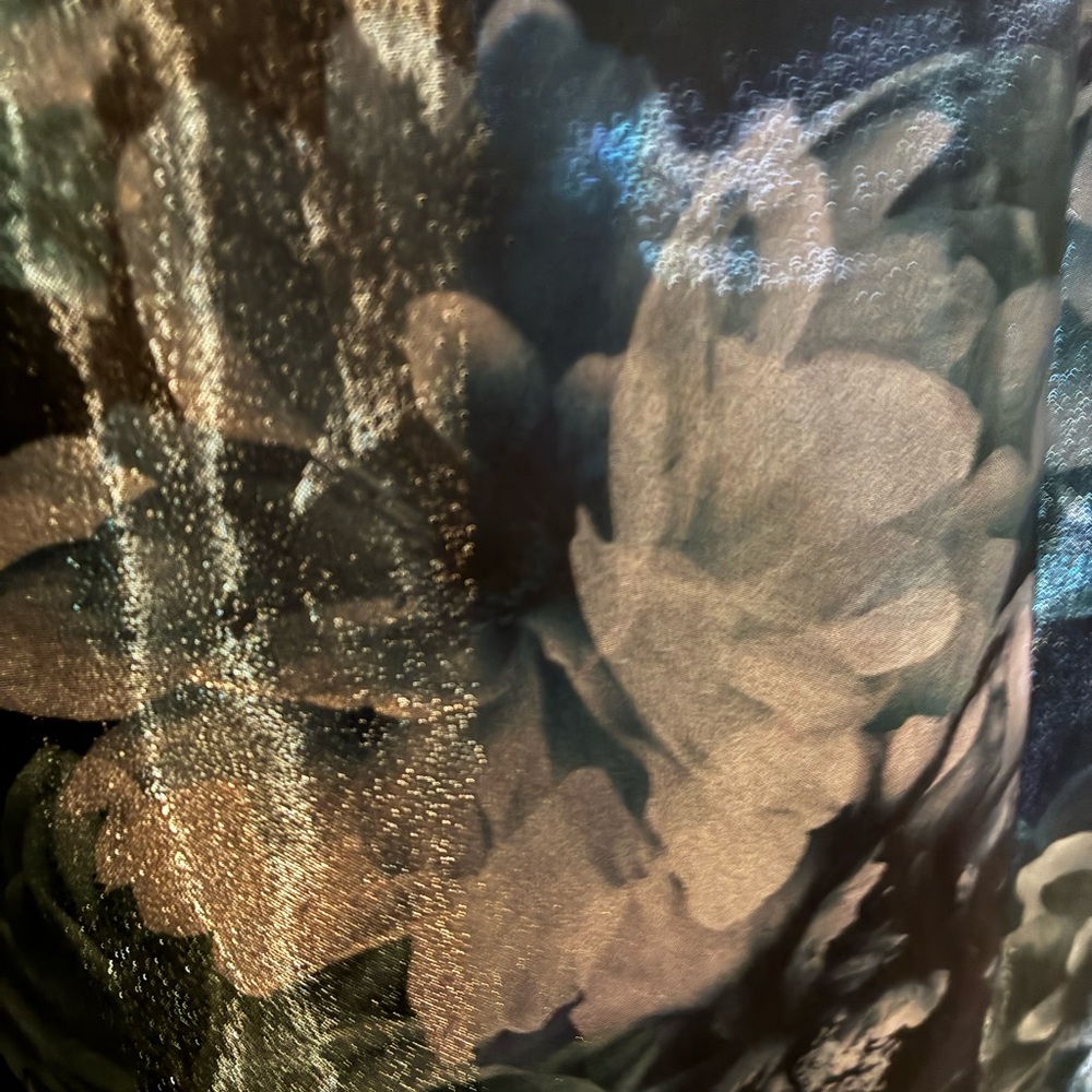 R&M Richards Black and Blue Floral Maxi Dress NWT 12 - Picture 6 of 11